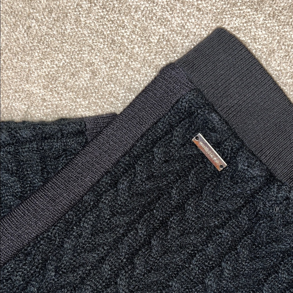 Maniere De Voir Black Knit Pencil Skirt